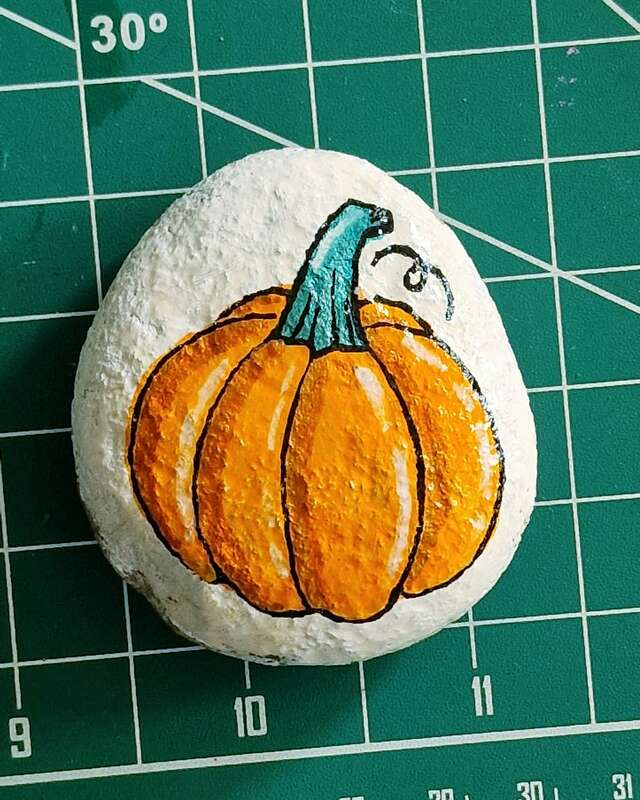 Sasso dipinto: Zucca — di Letyreds