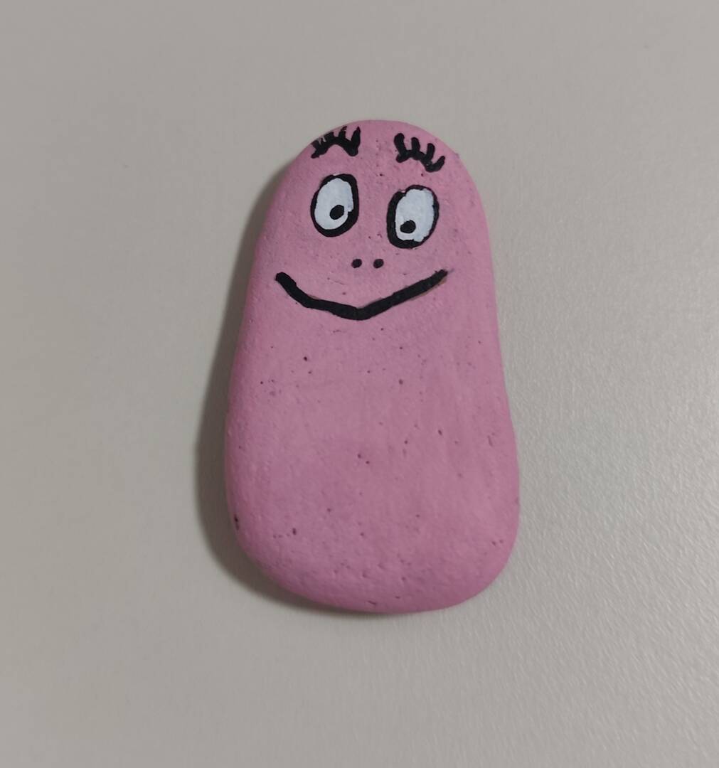 Sasso dipinto: Barbapapà