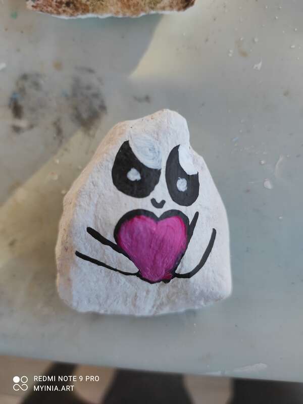 Sasso dipinto: Cute love stone — di Calacicala