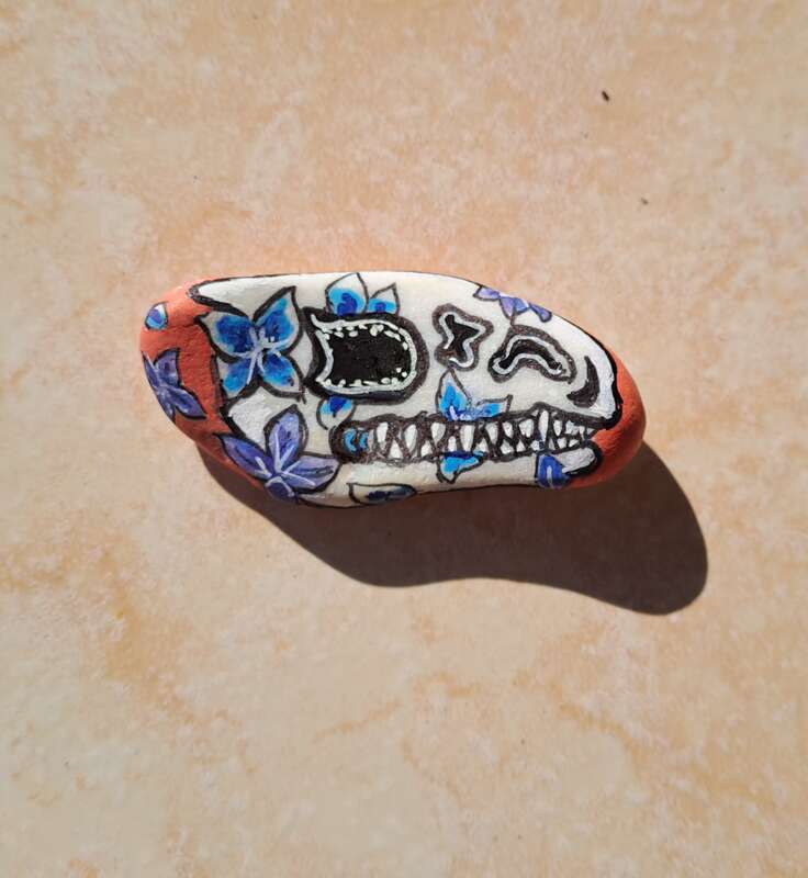Sasso dipinto: Hawaiisauro — di Inhm.art
