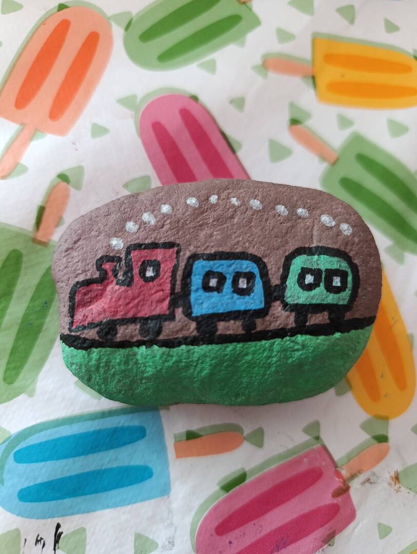 Sasso dipinto: Trenino ciuf ciuf 🚂 — di FedeB