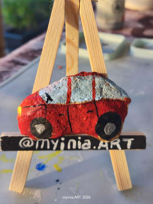 Sasso dipinto: Ferrari  Brum Brum 🏎️ — di Myinia