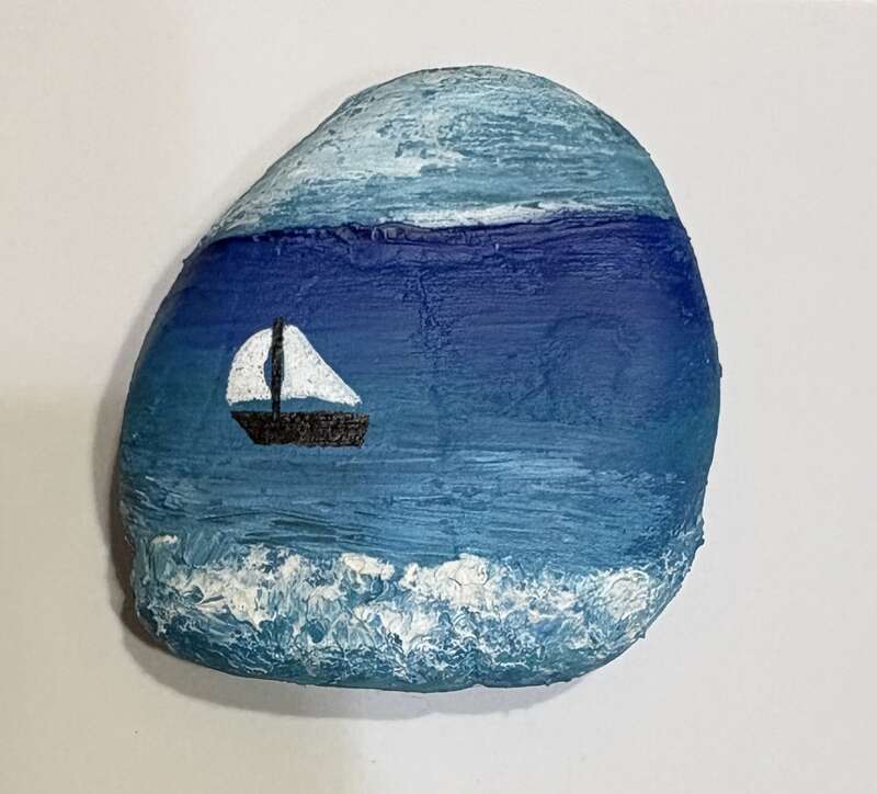 Sasso dipinto: Mare — di Berny
