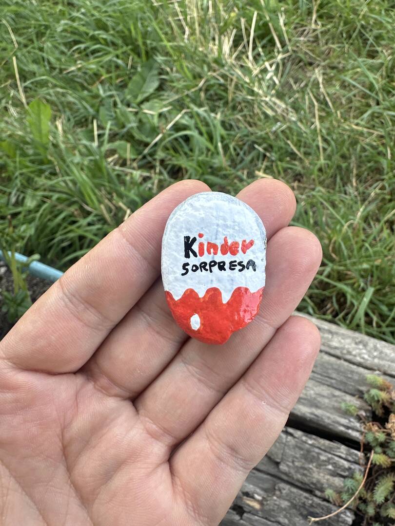 Sasso dipinto: Kinder sorpresa! — di Davide