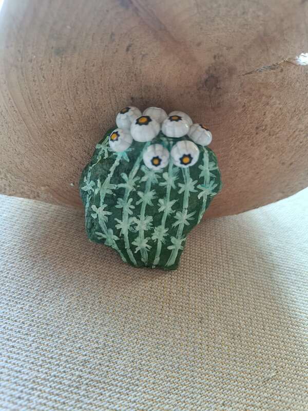 Sasso dipinto: Cactus