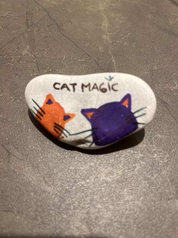 Sasso dipinto: Cat Magic — di FERNANDAFF